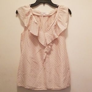 Loft Light Pink and Silver Sleeveless Blouse